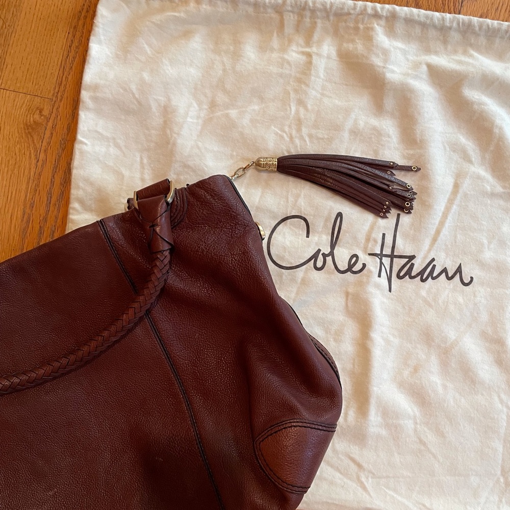 Cole Haan genuine leather bag, chocolate brown